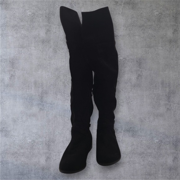 Stylish Black Over the Knee Boots - Picture 4 of 14